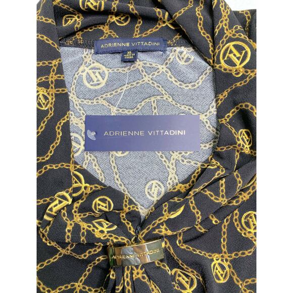 Adrienne Vittadini Women's Extra Large Top Black and Gold New With Tag - Picture 6 of 7